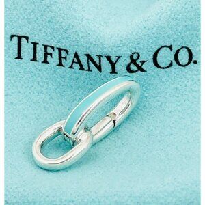 Tiffany Blue Enamel Oval Clasping Link Jump Ring Charm Bracelet Length Extender
